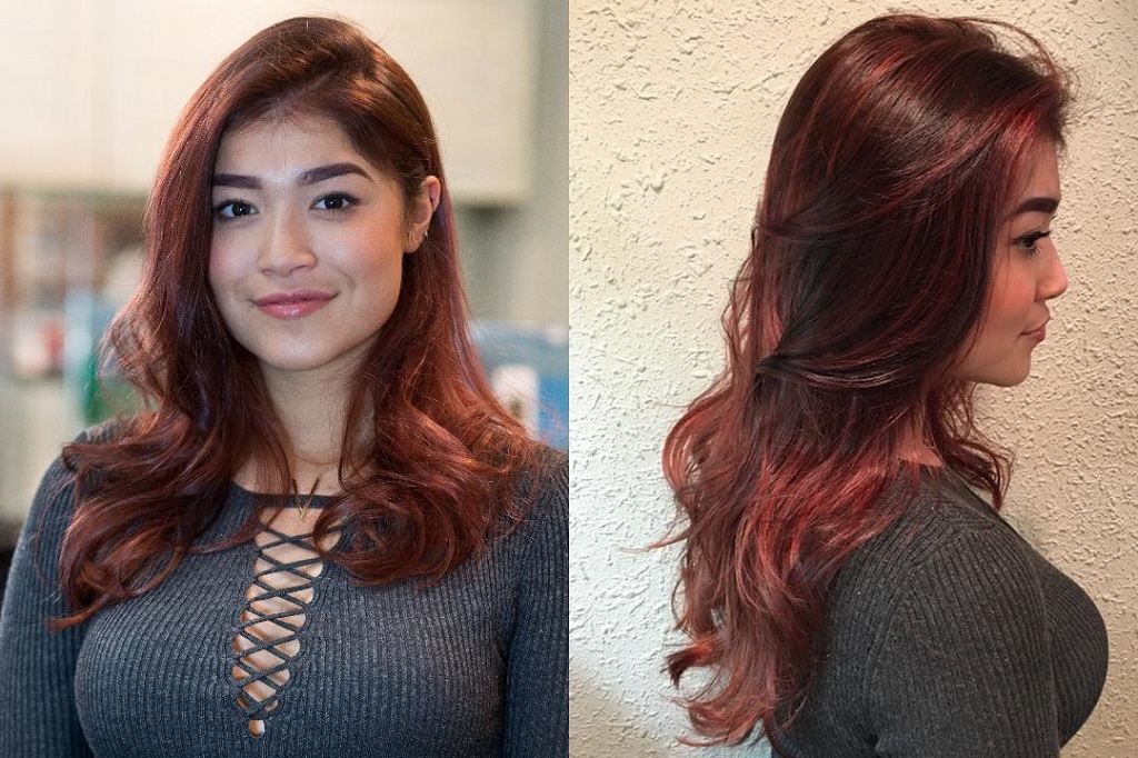 Salon paket Nepenji - Gambar 8 - Penampilan cantik setelah potongan rambut ahli dan warna rambut gradien